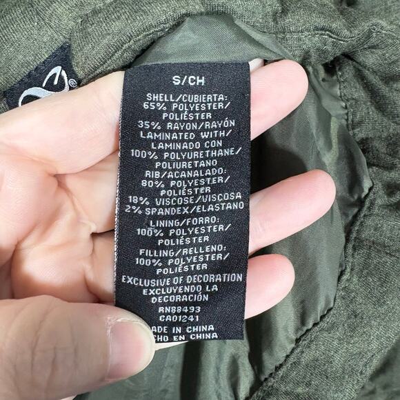 Be Boundless Women's Green Quilted Puffer Winter Jacket - Small - Hooded Coat - Picture 5 of 7